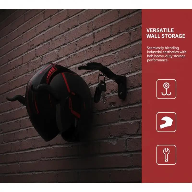 1/2/3/4Pcs Black Motorcycle Helmet Hook Racks Hook Hanger Home Luggage Jacket Holders Kitchen Cabinet Shelf Wall Mount Hooks