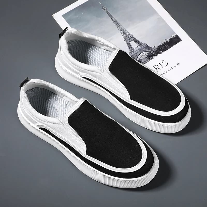 Moda uomo traspirante scarpe Casual Canvas mocassini maschili Comfort Slip-on Driving Shoes Platform Walking Sneakes scarpe vulcanizzate