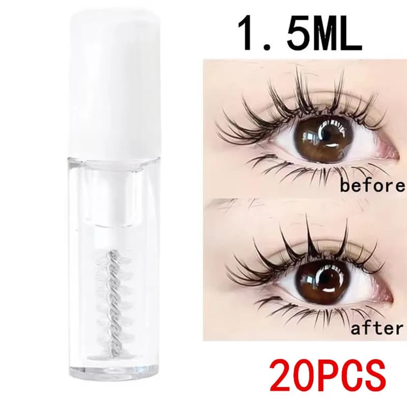 Waterproof Eyelash Raincoat Mascara 1.5ML with Pointed Brush Extensions Styling Gel for Eye Makeup - 1/5/10/20 Pcs Pack