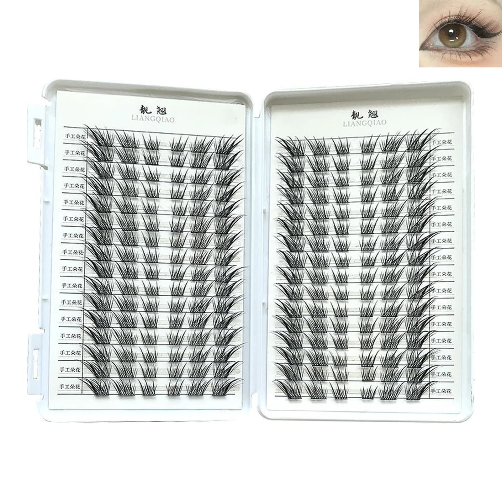 32 file Ciglia stile volpe Ciglia a grappolo perfettamente soffici 10-14mm Volume Ciglia finte per principianti cosplay dall'aspetto naturale