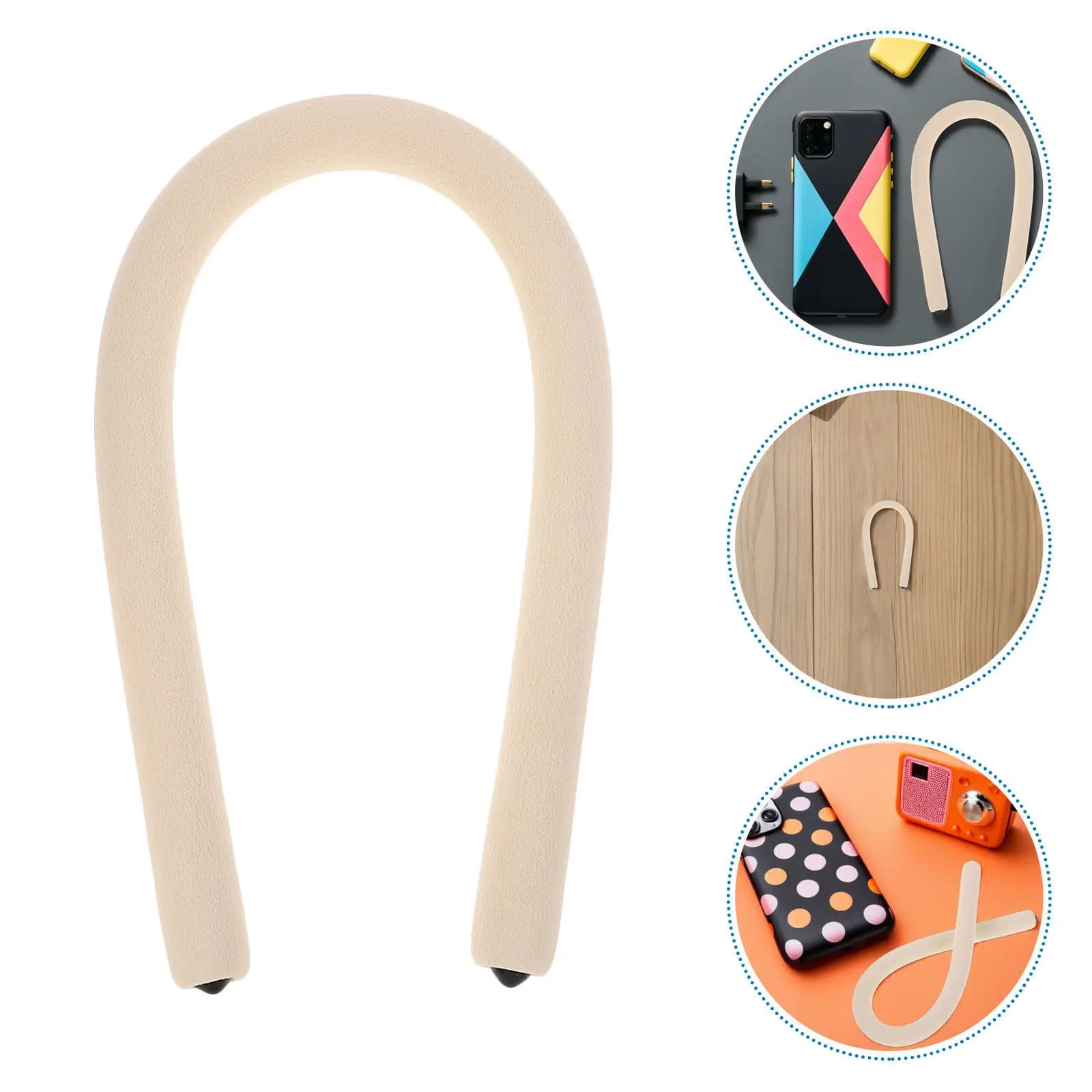 Set di 3 Ganci a S Flessibili e Pieghevoli con Cinghia in Schiuma per Armadio, Auto, Bagno, Scrivania, Supporto Multiuso per Telefono e Vestiti