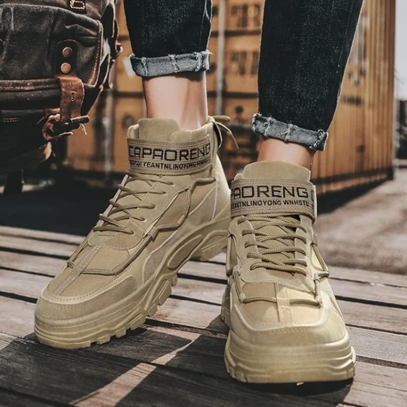 Scarpe da trekking maschili Primavera Autunno Piattaforma sportiva Stivali alti da uomo Calzature classiche casual economiche da esterno in promozione