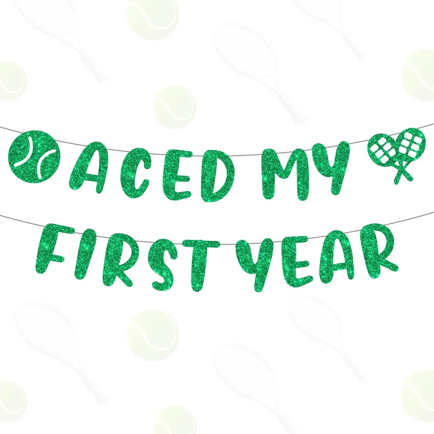 Banner per il primo compleanno del tennis Aced Il mio primo anno di palline da tennis a tema Decorazioni per la prima festa di compleanno per forniture per feste di un anno