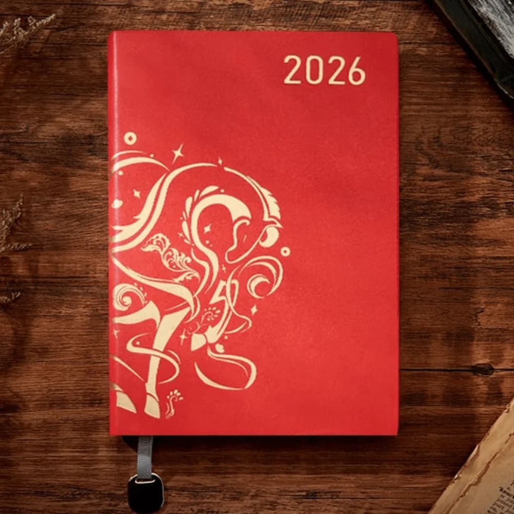 PU Leather Year of Horse Notebook Thickened Wear-resistant Office Journal Diary Notepad Stationary Portable Class lined NoteBook