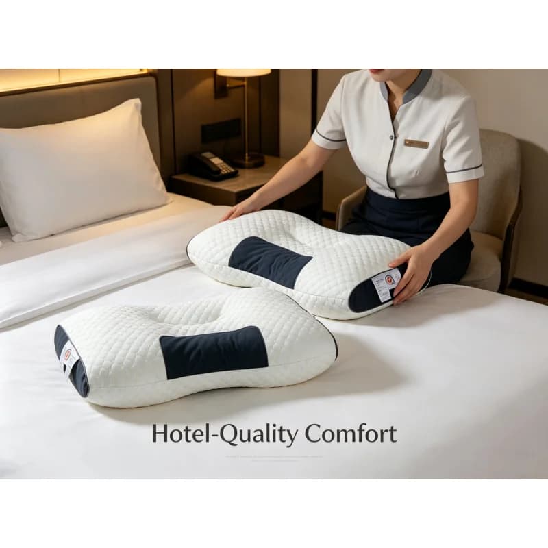 2Pcs Ergonomic Massage Neck Pillows Adjustable Orthopedic Contour Support All Season Comfort Sleep Pillow Core