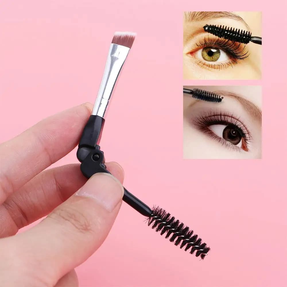 Strumento Portatile per la Cura delle Ciglia per Ragazze: Separatore Ciglia, Spazzolina Spoolie, Applicatore Mascara, Pennello Angolato Doppio per Sopracciglia, Pennello Pieghevole per Sopracciglia