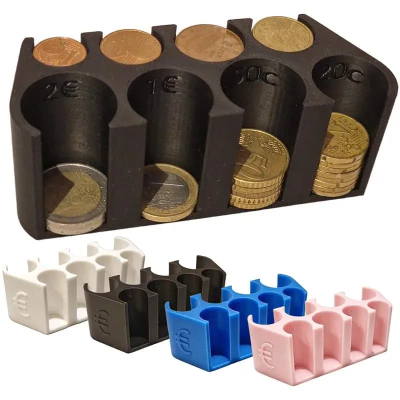 Euro Coin Storage Box Euro Holder Coin Dispenser 2€ 1€ 50c Coin Change Holders Plastic Coin Organizer Money Boxes