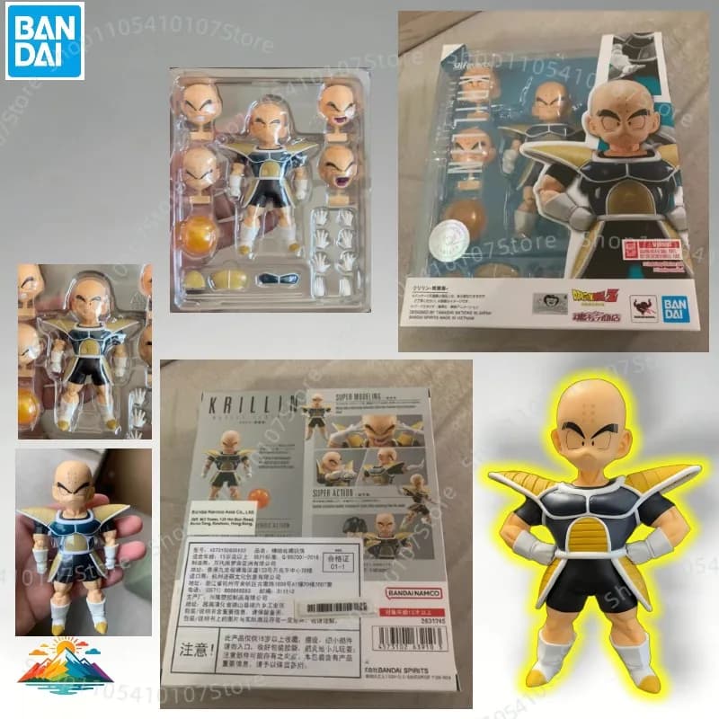 【DISPONIBILE】Banpresto x Bandai Dragon Ball Krillin Action Figure Originale, SHF Giocattolo da Collezione Anime in Scatola, Decorazione