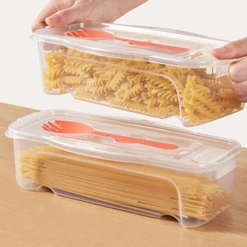 Contenitore impilabile per la preparazione dei pasti da 44 once - Cassaforte per microonde e congelatore con scolapiatti, cucchiaio e forchetta - Ideale per pasta/amen/dim sum cinese