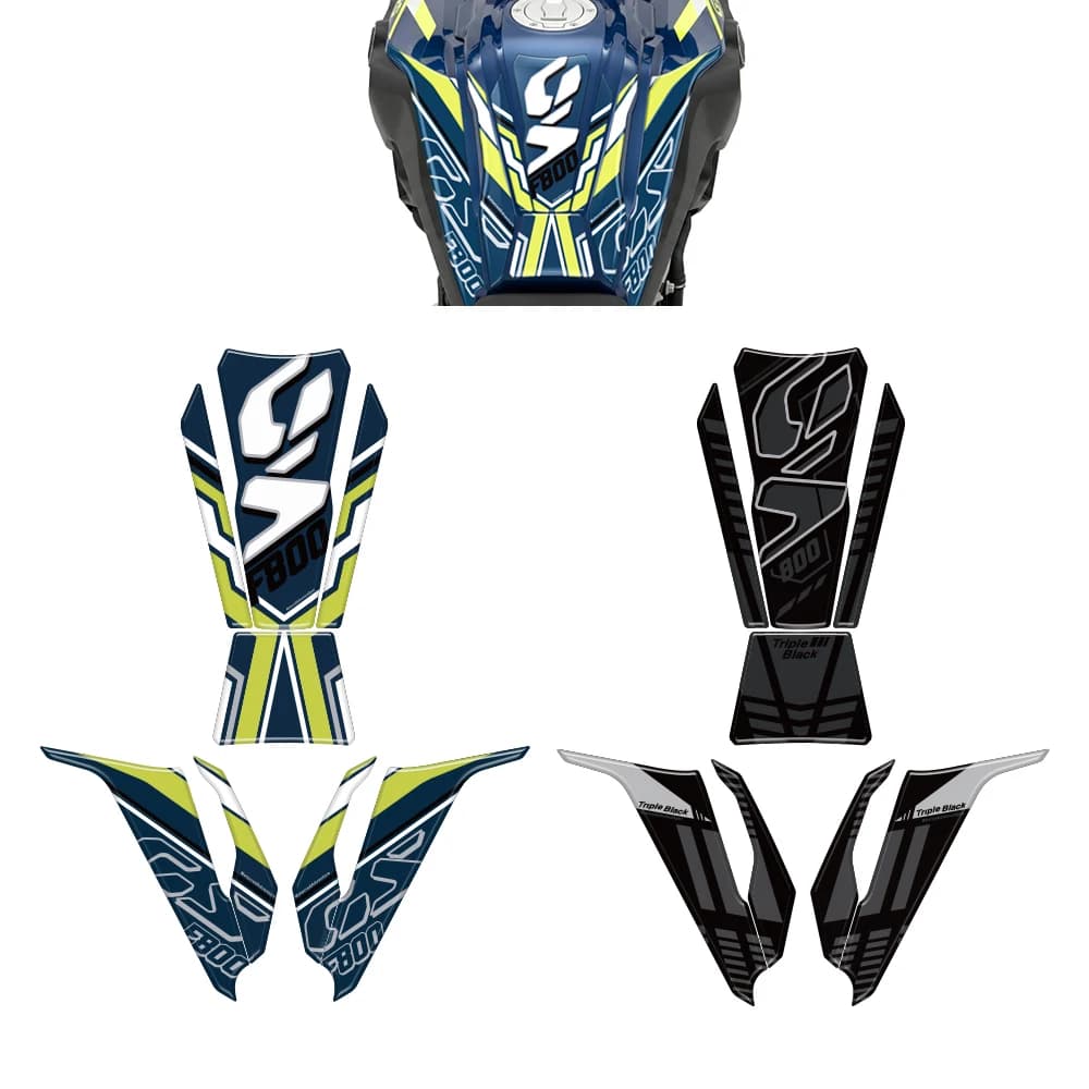 Protezioni Laterali per Serbatoio Moto 3D in Gel Blu per BMW F800GS Triple Black F 800 GS 2024-2025