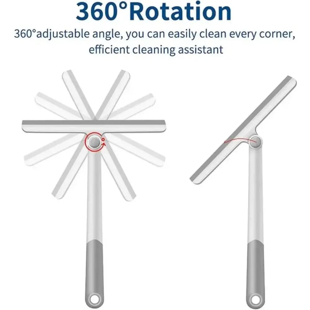 Nuovo raschietto per doccia in PP da 360 gradi TPR raschietto per specchio bianco detergente per bagno uso doccia