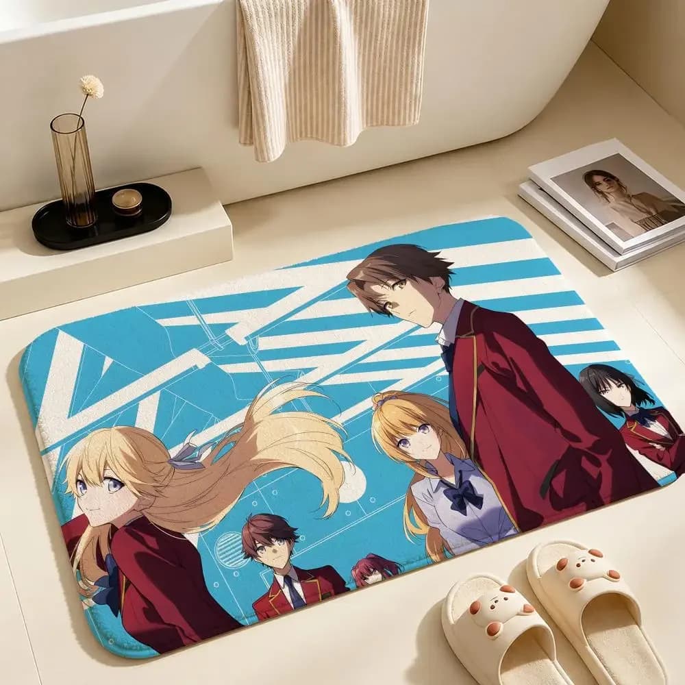Anime-Classroom of the EliteS Floor Mat Soft Non-Slip Bath Mat, Bedside Carpet, Absorbent Doormat for Home