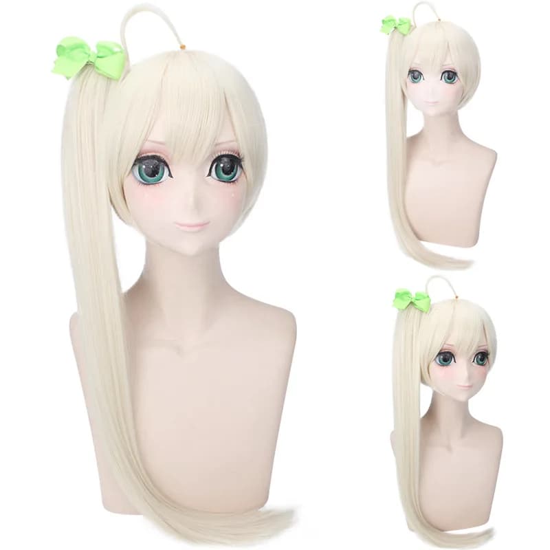 Long Horsetail Synthetic Hair Cosplay, Heat Resistant Fiber Blond Hair, Soul Costume, Party Bathrobe, Role Game
