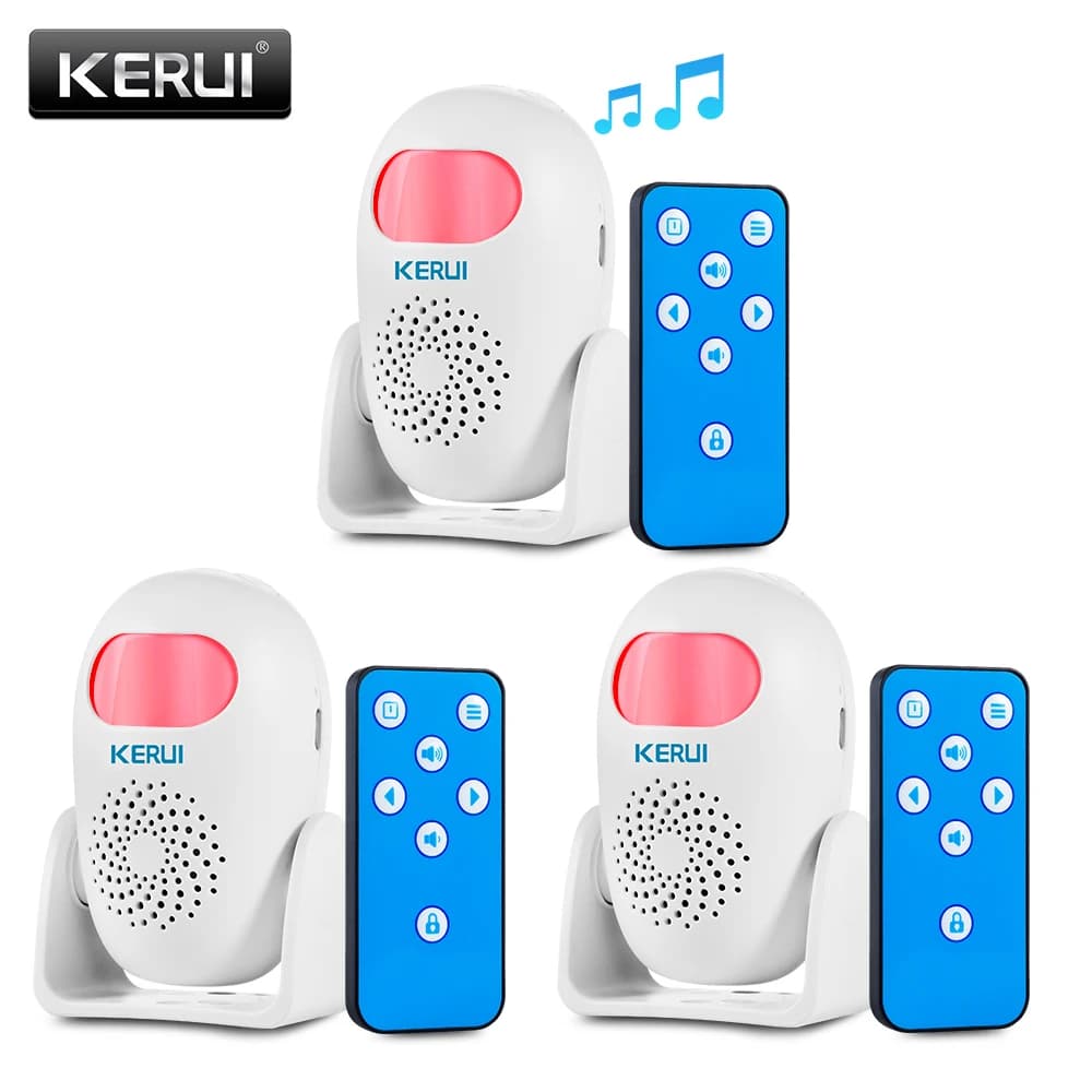 KERUI Allarme sensore di movimento PIR wireless Carillon di benvenuto Modalità allarme e modalità benvenuto Rilevatore di movimento a infrarossi 11 paesi Lingua
