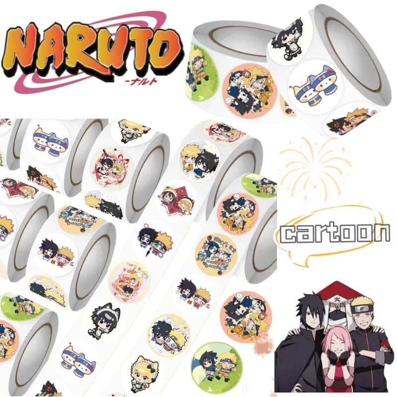 Adesivi Naruto: Sasuke Uchiha e Naruto Uzumaki - Adesivi per Diario Studentesco alla Moda, Portatili e di Grande Impatto Estetico