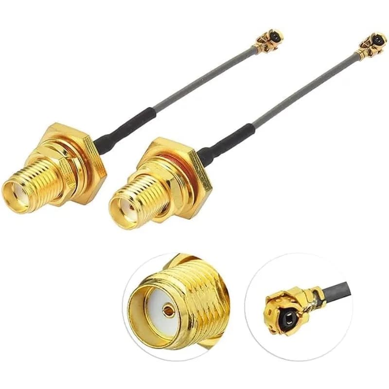 Cavo coassiale SMA femmina a bassa perdita da 2 pezzi per router wireless Mini scheda PCIe Estensione di rete Pigtail PCI WiFi WAN Ripetitore 2-Pack