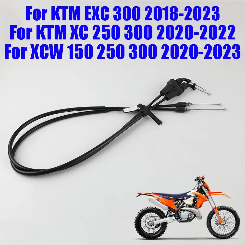 Motorcycle Parts 2 Accelerator Cable Pull Line Accelerator Fuel Pipes Steel Wire for KTM EXC XCW 150 250 300 2020 - 2023 EXC300