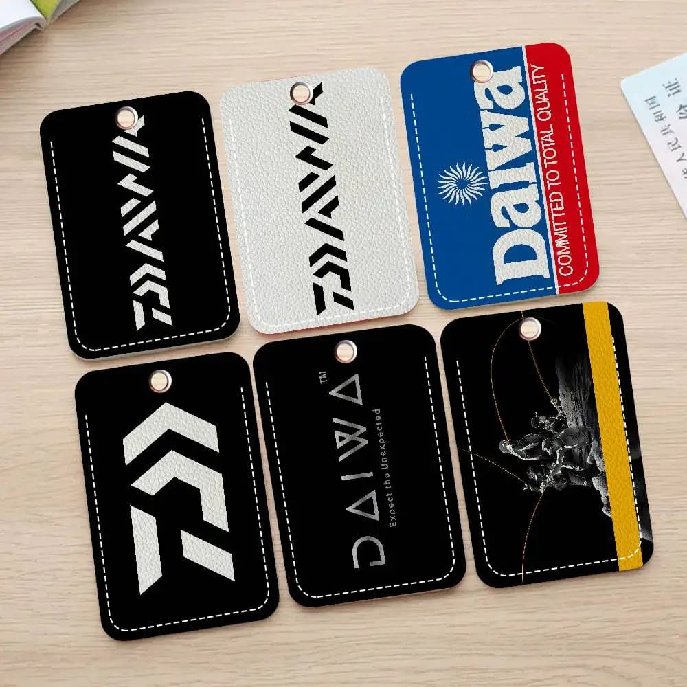 Porta carte personalizzato con logo classico da pesca D-Daiwa, adatto per carte bancarie, carte della metropolitana, carte degli autobus, porta badge.