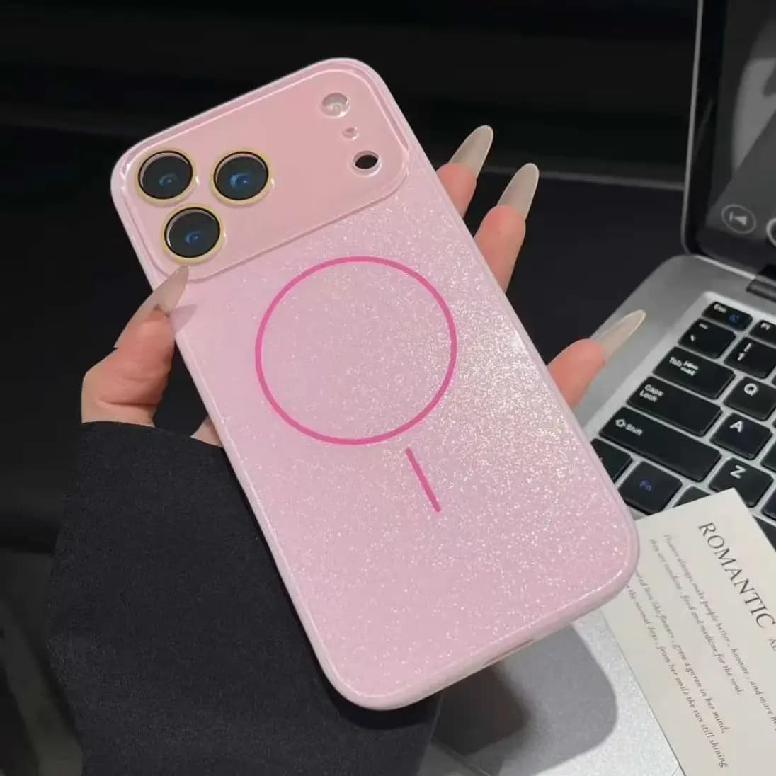 Glitter Macron Colore Per Magsafe Cassa Del Telefono Per iPhone 17 Air 16 15 14 13 12 11 Pro Max Plus Carica Magnetica Copertura Antiurto
