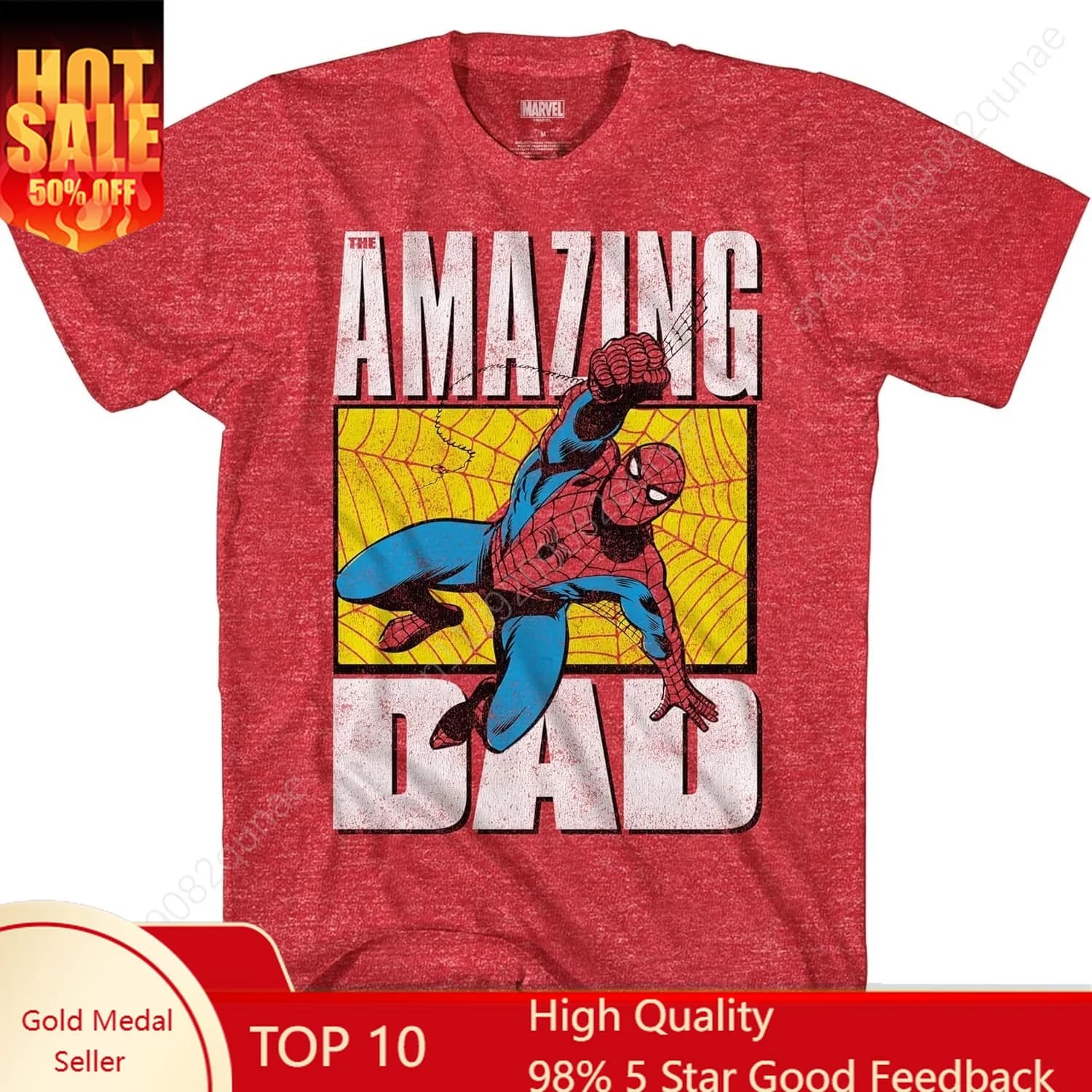 Maglietta da uomo Marvel Spiderman Spider-Man Amazing Dad