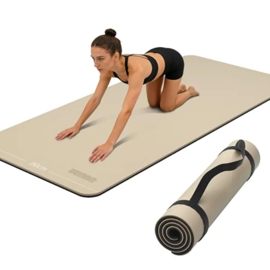 Tappetino Yoga Largo 80cm Antiscivolo Extra Spesso 1/3'' per Fitness ed Esercizi, Materiale TPE ad Alta Resilienza, Tappetini Hot Yoga 72"L x 32"W