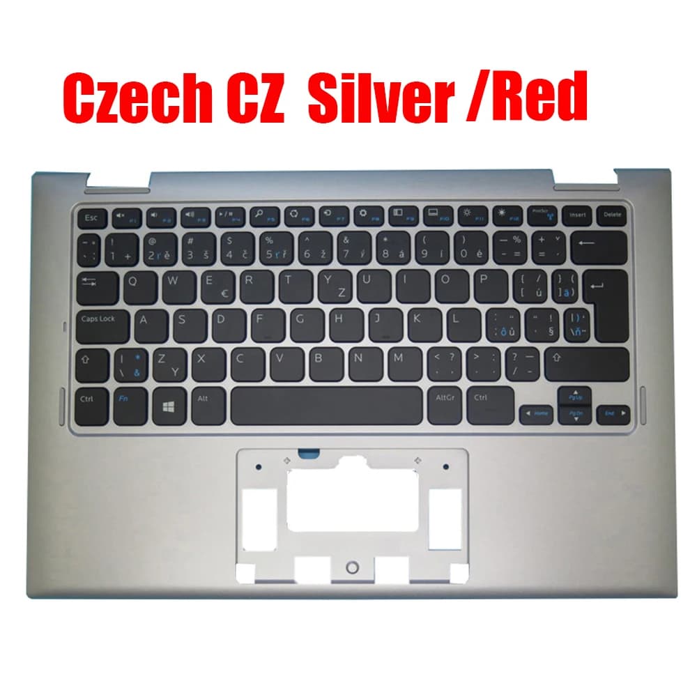 Silver/Red Czech CZ Laptop Palmrest For DELL For Inspiron 11 3147 3148 0FPRN8 FPRN8 0NJFCY NJFCY 0FTV4G FTV4G V144725AK1