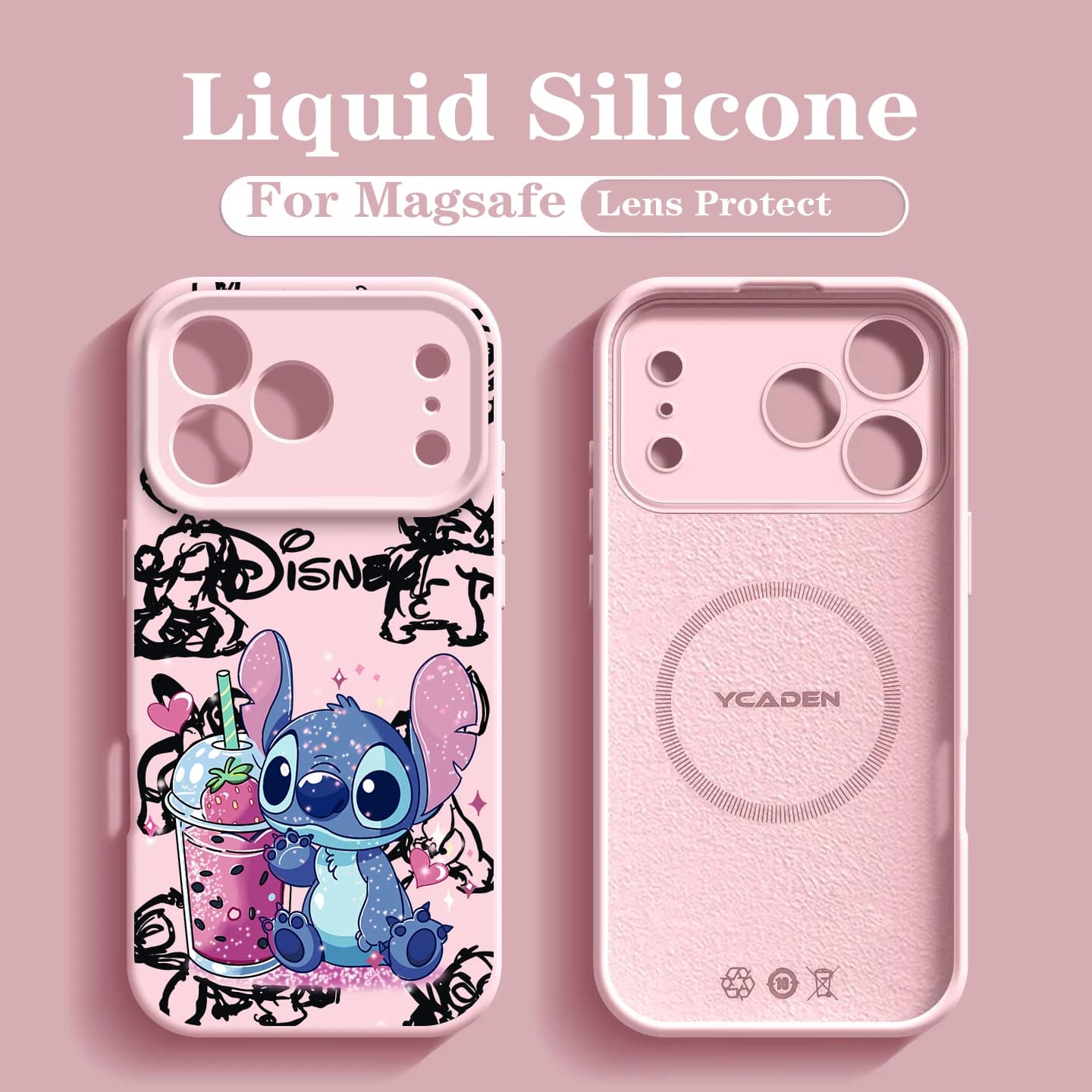Cover Antiurto Disney Stitch Bubble Tea per iPhone 17 16 15 14 13 Pro Max, iPhone 17 16 15 14 Pro, iPhone 17 16 15 12