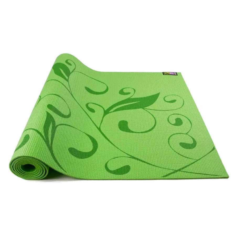 24 x 68-Inch Alignment Yoga Mat for Balance and Symmetry Green with Poster