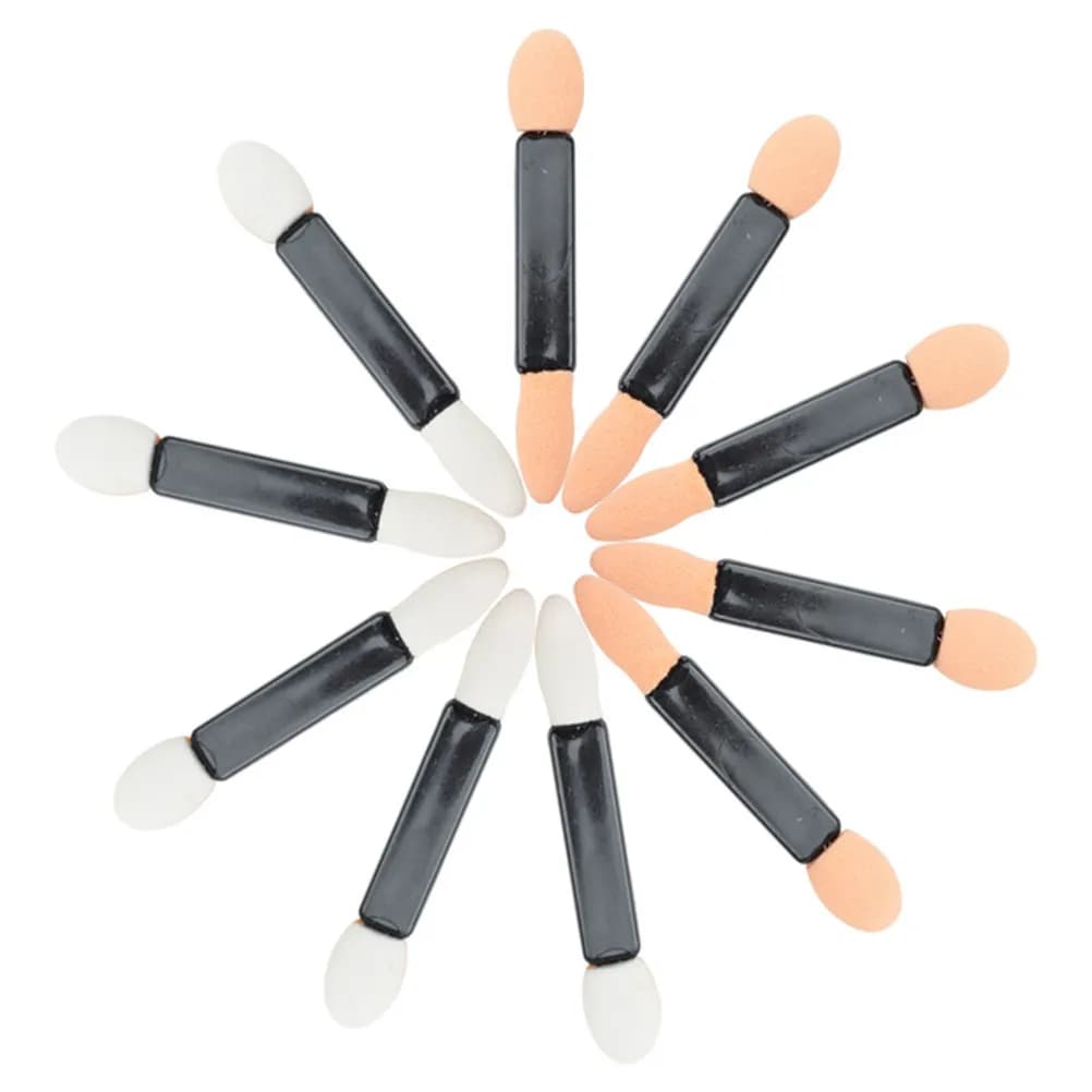 50Pcs Compact Dual Tip Eyeshadow Sponge Brush Thick Latex Foam Non Scratch Smooth Gliding Eye Makeup Applicator for All Skin