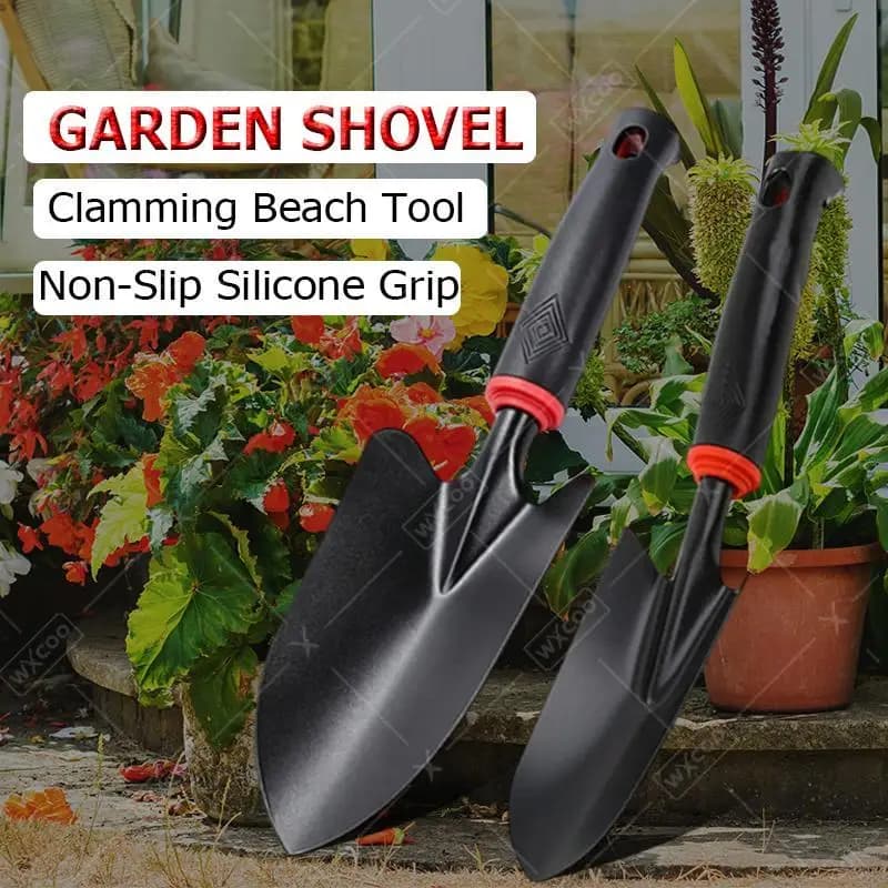 1PCS Stainless Steel Gardening Trowel Shovel Kit with Ergonomic Black Handle Portable Perfect for Planting Flowers Sowing Seeds