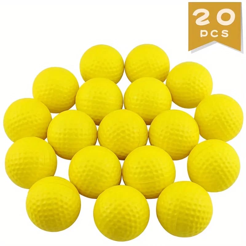 20Pcs Elastic PU Foam Golf Practice Balls Indoor Outdoor Training Supplies
