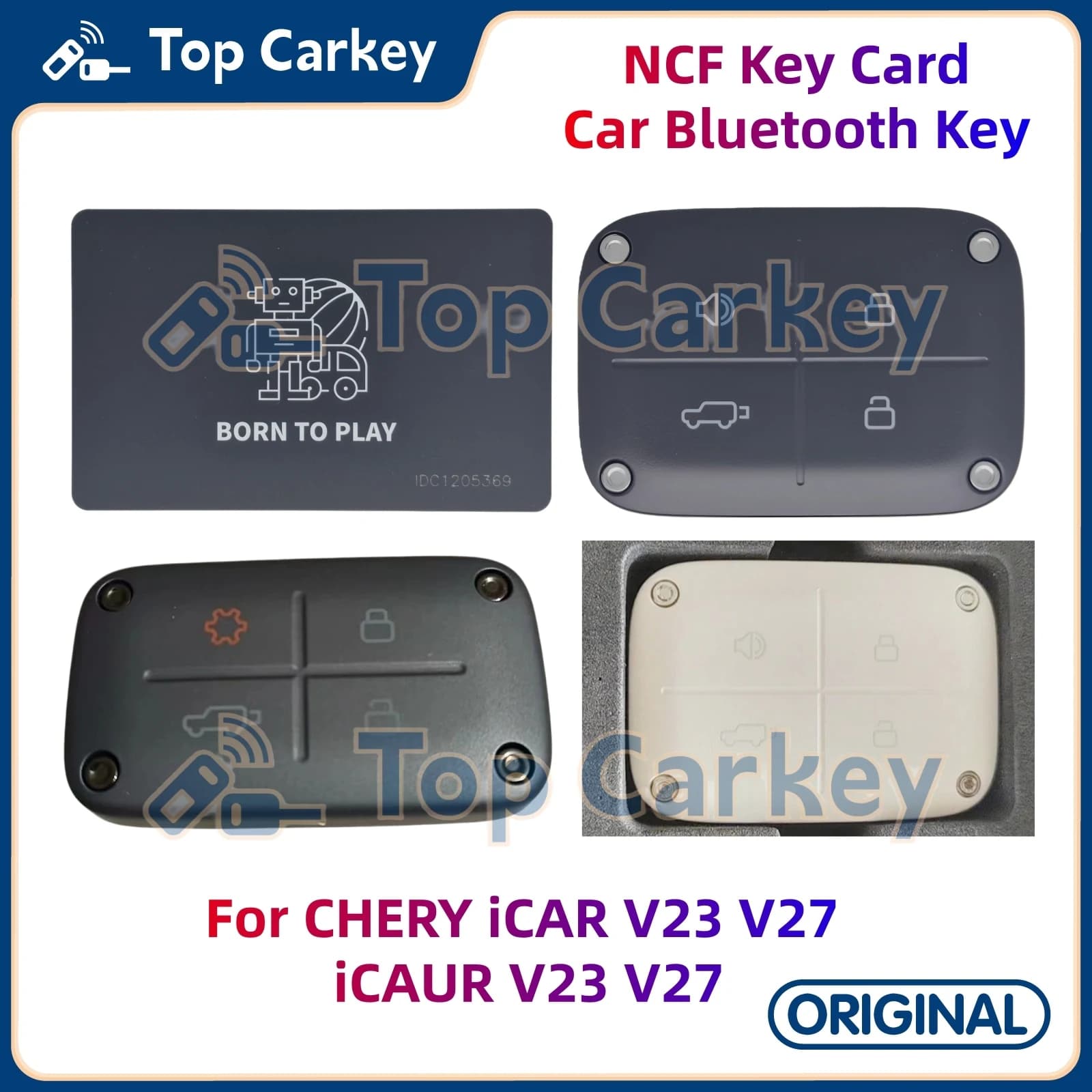TopCarkey Scheda Chiave NFC Originale P/N: 804000386AA Chiave Bluetooth per Auto P/N: 804000448AAABK per CHERY iCAR V23 iCAUR V23
