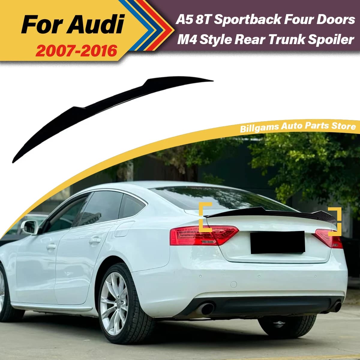 Per Audi A5 8T 2007 2008 2009 2010 2011 2012 2013 2014 2015 2016 Automobile spoiler posteriore paraurti posteriore diffusore decorazione kit