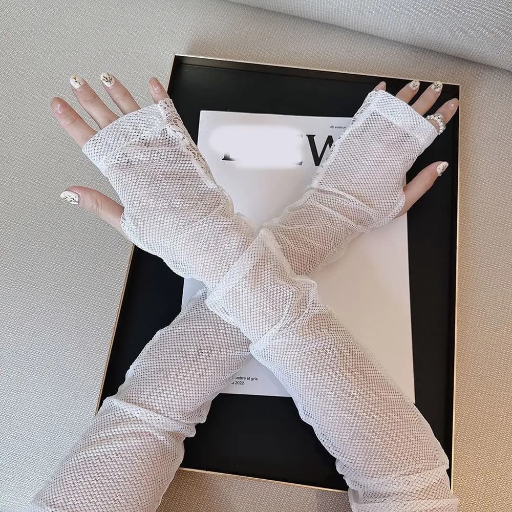 Anti-UV Sleeves in Ice Silk with Solar Protection, Long Sleeved Gloves, Covers, Solar Protection, Summer Cycling Gloves