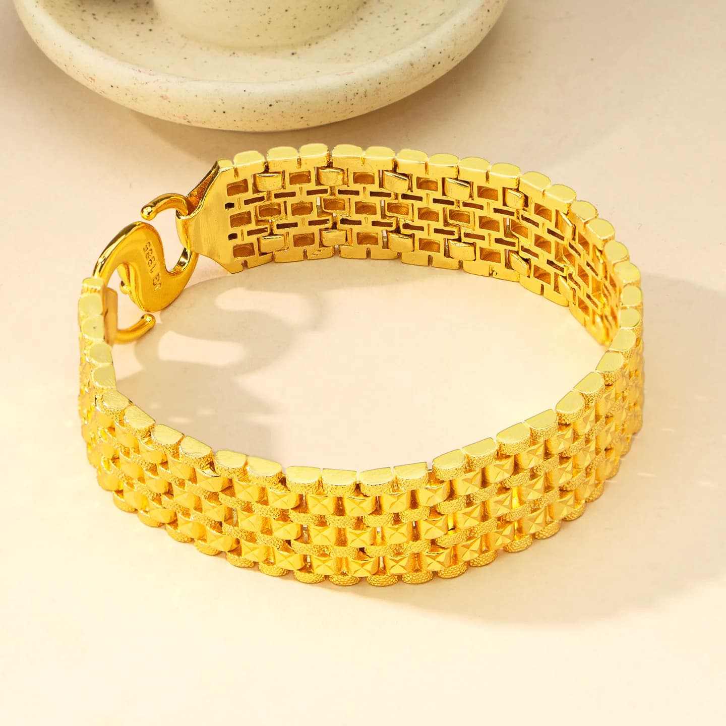 Orologio Boss di lusso in oro puro 24K 9999 in vero oro con catena da uomo