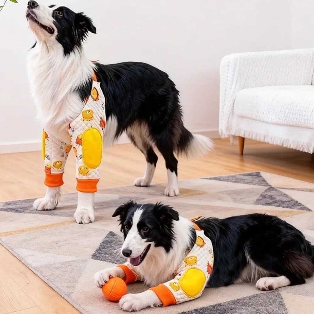 Ginocchiera per Cani Resistente all'Usura, Elastica e Regolabile, Traspirante, con Motivo Cartoon, Protezione Anti-leccamento