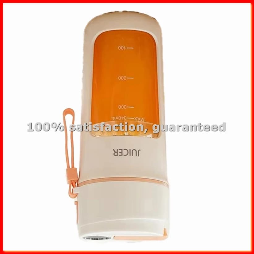Multifunction Portable Electric Blender, Fruit Extractor, Smoothie Mixer with 6 Blades, 1200mAh, Orange-A13G