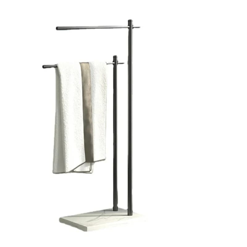 Portasciugamani in marmo bianco e nero, portasciugamani da terra, portasciugamani da bagno, porta salviette, stendino per asciugamani