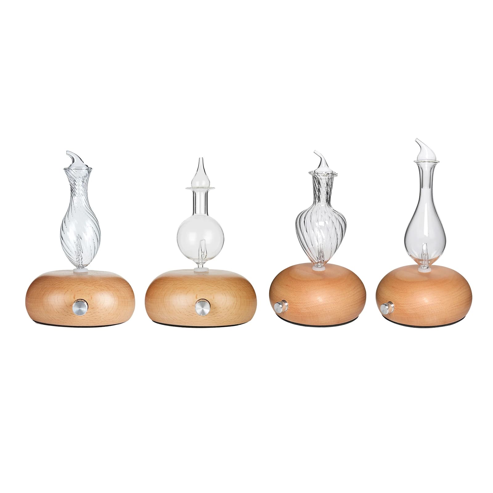 Lampada notturna atomizzatore ad ultrasuoni con base in legno per diffusore di oli essenziali nebulizzante