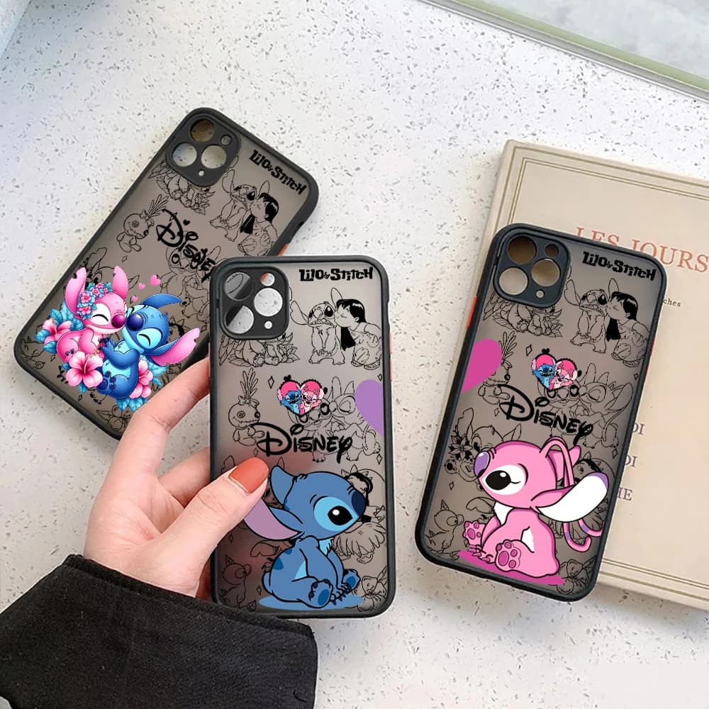 Lilo Stitch Disney Translucent Case For iPhone 17E 17 16 16E 15 14 13 12 11 Pro Max 17 Air 7 8 Plus XR XS Shockproof Armor Cover