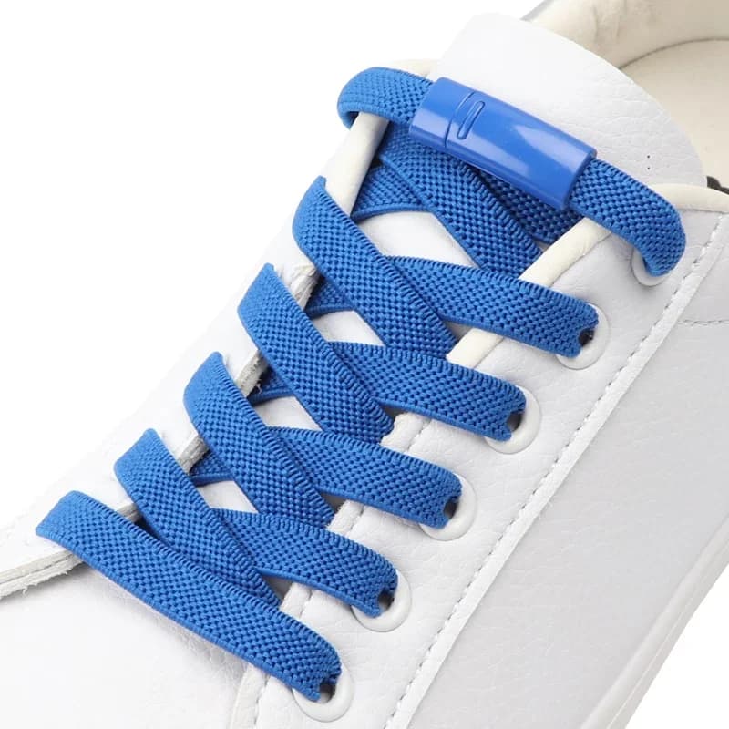 17 colori No Tie Lacci delle scarpe Chiusura magnetica in metallo Lacci elastici per scarpe da ginnastica Aggiornamento 0.8CM Bold Lazy Shoes Accessori in pizzo