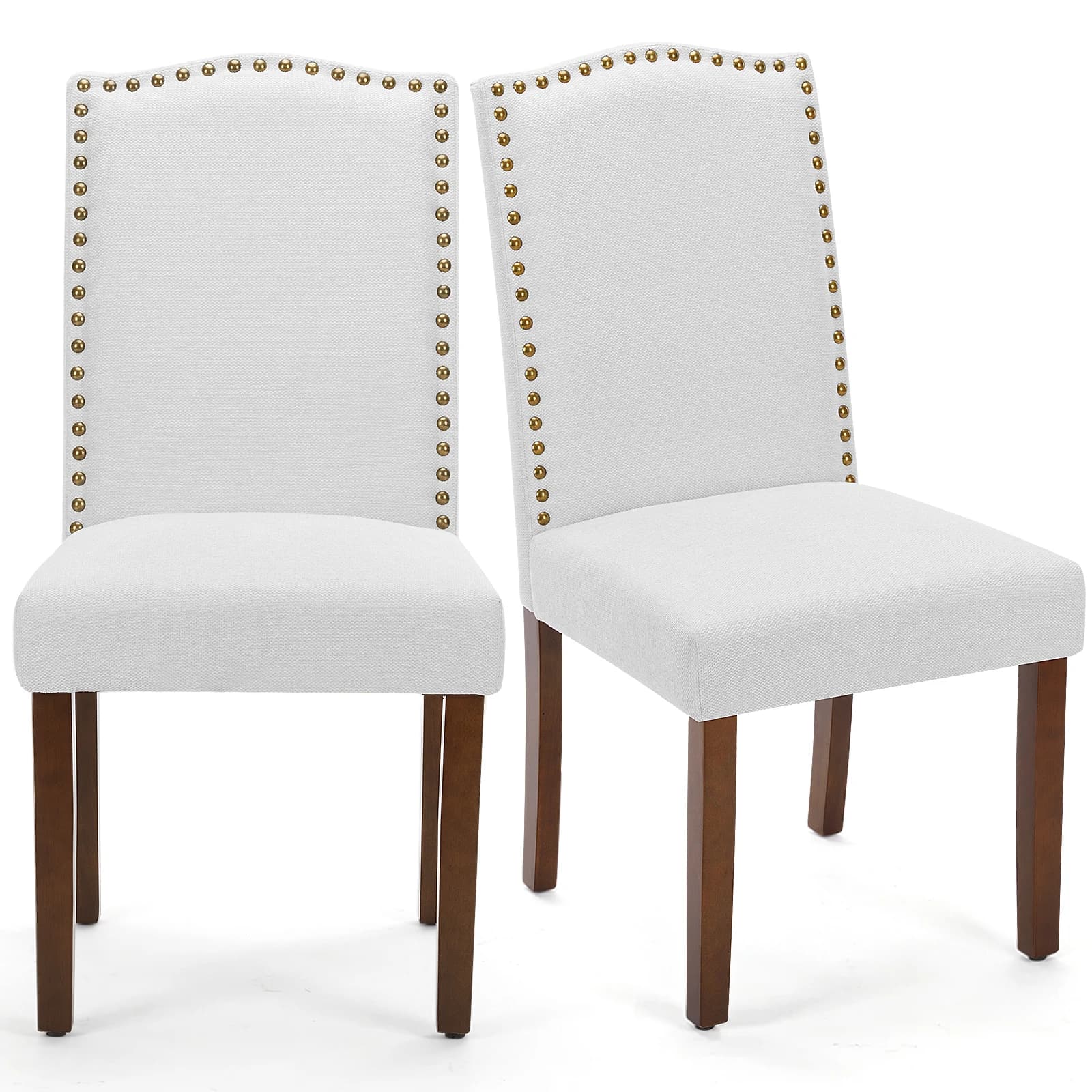 Pop Dining Chairs Padded Back Set of 2 kitchen chairs in padded fabric with thickened sponge cushion with Nailhead coating Home