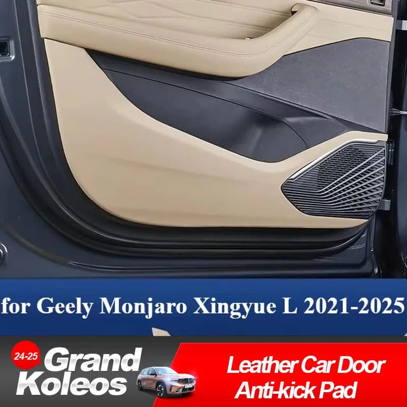 For Grand Koleos/Geely Monjaro Xingyue L 21-25 Auto Leather Door Anti-shoe Pad Protection Zerbino Anti-scratch Interior Door Panels