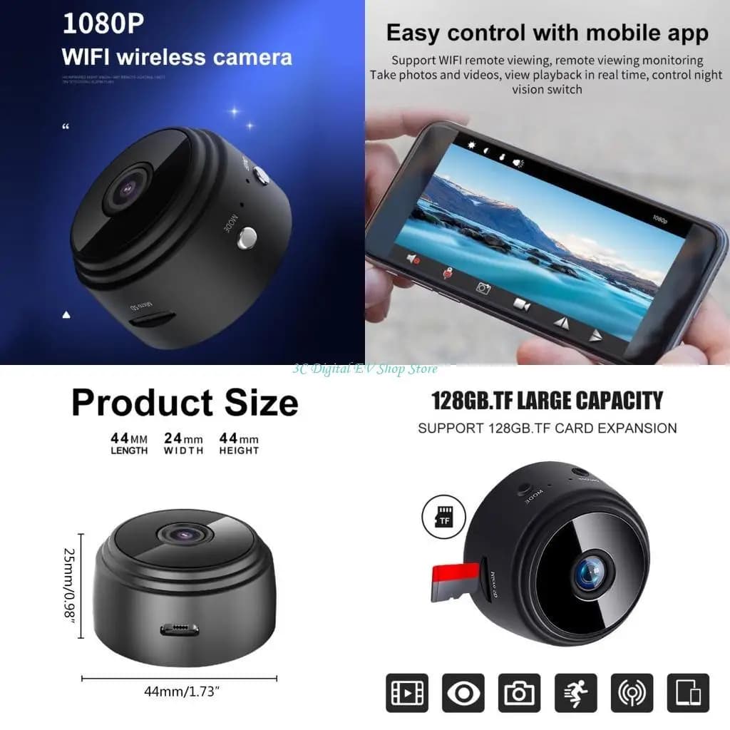 E74D Security Home Camera Monitor 1080P WiFi Wireless Recording