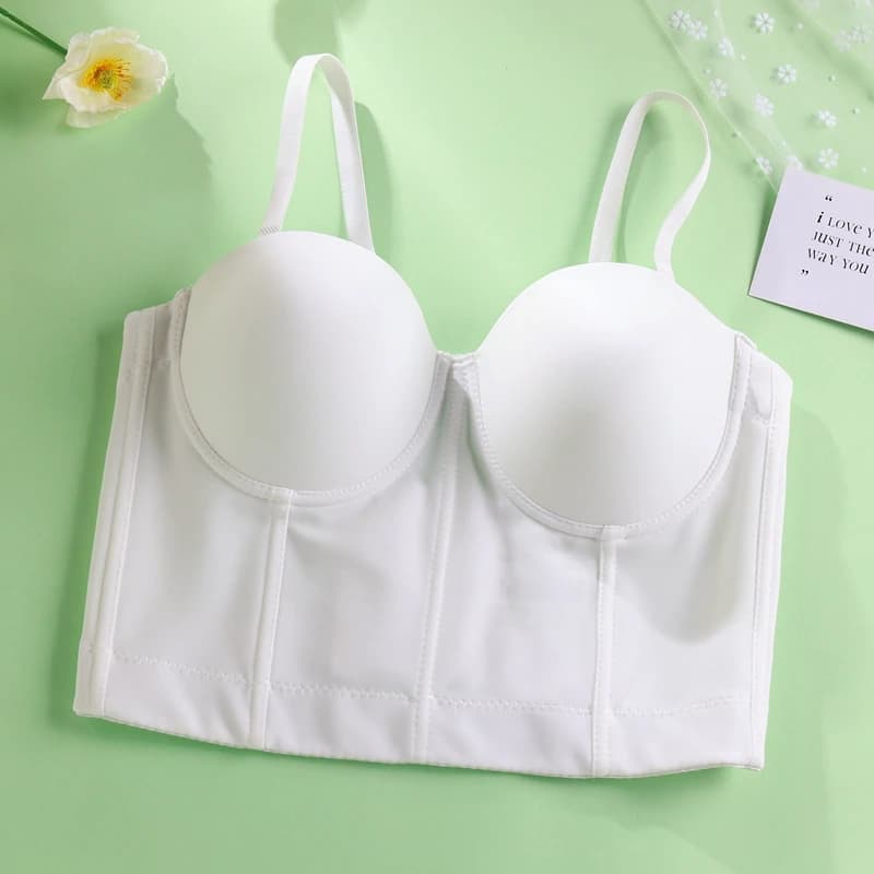 2024 New French Beige nero rosso bianco reggiseni Sexy reggiseno Push Up con biancheria intima per le donne ABC Cup Lingerie