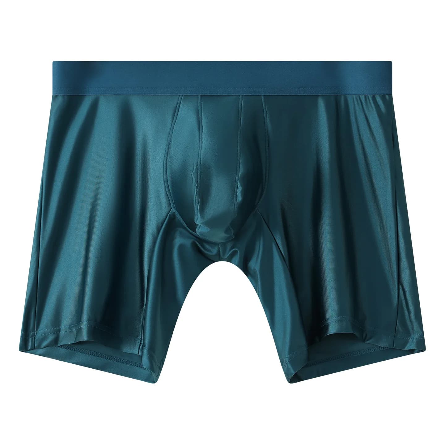 Boxer da uomo a tinta unita con tasca a U, pantaloncini boxer a gamba lunga, slip sportivi a vita media da uomo, taglie M-XXL