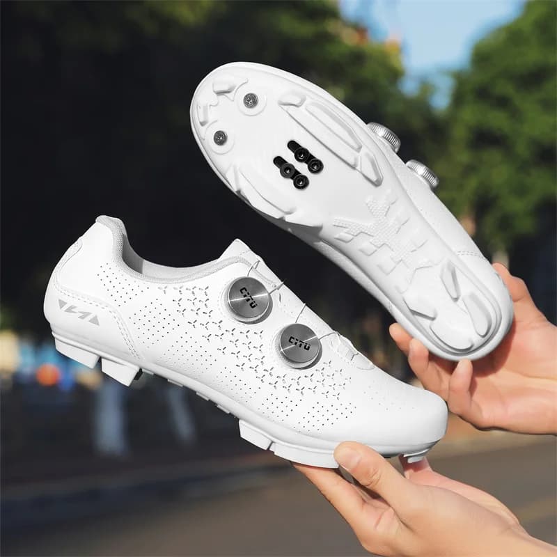 Scarpe da Ciclismo su Strada da Uomo Traspiranti Estive con Chiusura Automatica Antiscivolo per Mountain Bike Sneaker da Corsa Leggere