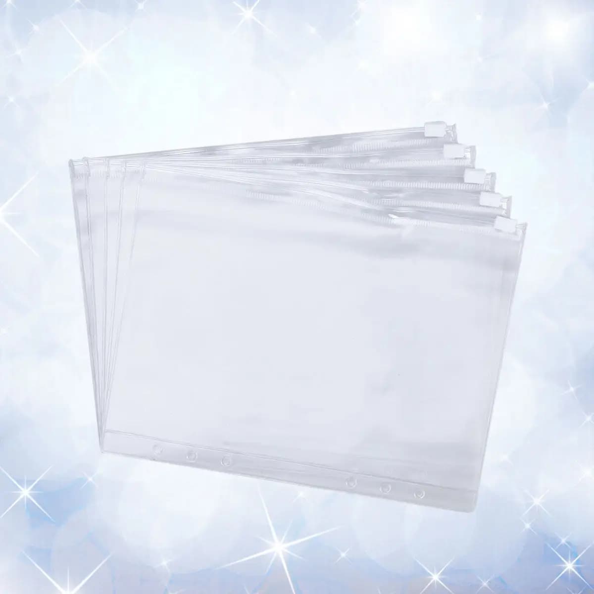 24Pcs A5 Transparent Document Folder Plastic Snap Button Envelope Organizer Clear Document Holder File Storage Bags