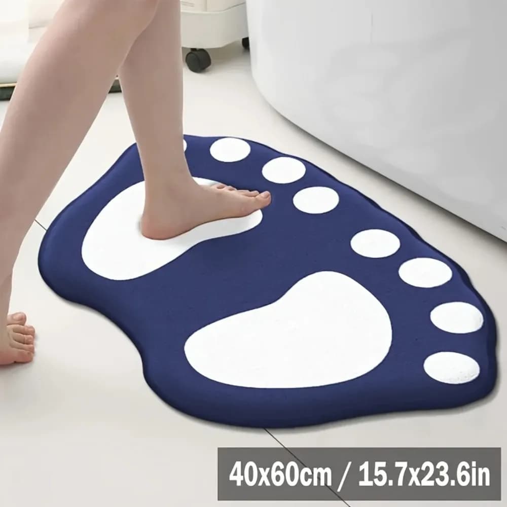 Tappetino da Bagno Durevole con Stampa di Impronte di Cartoni Animati, Base Antiscivolo 40*60cm, Tappeto d'Ingresso, Tappeto Antiscivolo per Pavimento, Decorazione per la Casa