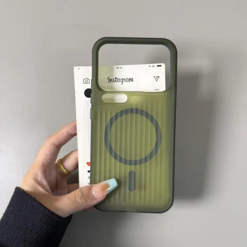 Custodia Magnetica Verde Pino Effetto Pelle per Xiaomi 17/17 Pro/17 Pro Max/13/14, Cover Sottile Soft Touch Compatibile MagSafe